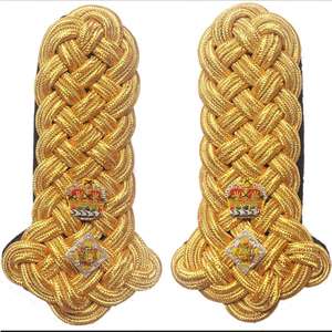 Royal Blue Silk Fringe Epaulettes – Marching Band Shoulder <b>Boards</b> for Uniforms - Product Image 2