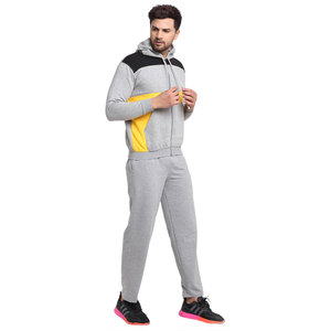 Survêtement gris à capuche pour homme, manches longues, color block, décontracté, avec poches latérales, coupe classique, style automne - Product Image 2