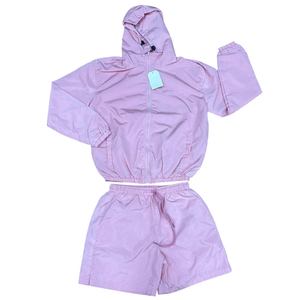 2026 High Street Plus Sizes Starter Casual Set Lightweight Reflective Windbreaker Jacket Shorts Stand Embroidery Front - Product Image 3