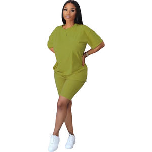 Nouvelles tenues d'été personnalisées pour femmes, ensemble 2 pièces, t-shirt et short, ensemble de shorts à prix avantageux - Product Image 4