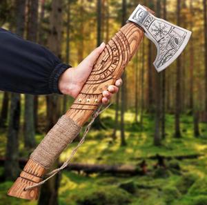 STEEL CRAFT INTERNATIONAL Hand-Forged High Carbon Steel Flat Backed Hammer <b>Axe</b> 18" Full Tang Ash Wood Handle DIY Grade ODM 1 - Product Image 1