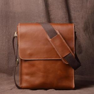 Sac bandoulière messager léger en cuir véritable, style bohème vintage coréen personnalisé, portable, collection Printemps - Product Image 1