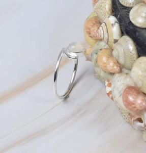 Natural Rainbow Moonstone Smooth Pear Shape Gemstone Ring 925 Sterling <b>Silver</b> Moonstone Fashion Ring Handmade Wholesale Bulk - Product Image 5