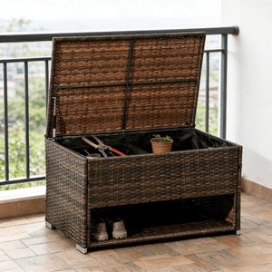 Mobiletto Contenitore in Rattan: Eleganti Panche da Esterno con Pratica Soluzione di Stoccaggio - Product Image 5