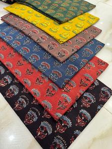 Jaipur Moda Anaya I Traditional Designer Ajrakh Cotton <b>Fabric</b> Petite Paisley Block Print <b>Medium</b> Weight for Dresses Kurtas - Product Image 1