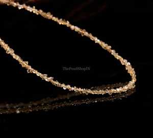 Perles de diamant Herkimer jaunes naturelles, non taillées, brutes, 2-3 mm, petites perles de diamant Herkimer brutes pour la création de bijoux - Product Image 5