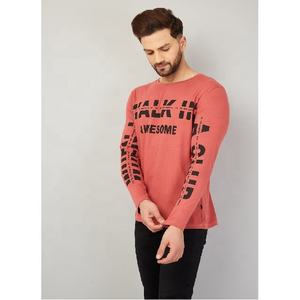 Full Sleeve Custom Logo Slim Regular <b>T</b>-<b>Shirts</b> Sports <b>Muscle</b> <b>Fit</b> Silk Screen Printed Quick Dry 100% Cotton Mens Tshirt - Product Image 3