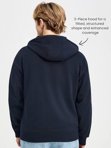 Sudadera con capucha y cremallera bidireccional de peso medio en felpa francesa. Sudadera con Capucha y Cremallera de Mezcla de Algodón para Hombre, Mujer, Unisex - Product Image 3