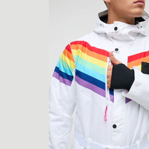 2026 Wholesale Unisex Lightweight Waterproof 10,000mm Insulated 100% Polyester Ski Suit Snowboard One Piece <b>Rainbow</b> - Product Image 5