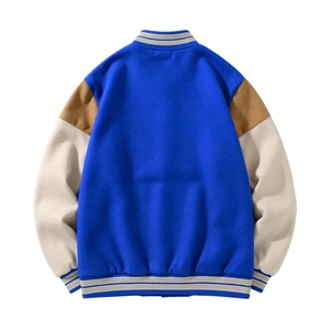 Veste bomber unisexe en polaire coupe-vent anti-UV écologique, bleu et marron, style décontracté, boutonnée, streetwear - Product Image 2