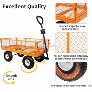 Trolley Removable <b>Mesh</b> Sides Wagon <b>Garden</b> Cart Heavy-Duty Steel <b>Mesh</b> Trolley 1000Lbs For Lawn Care , Gardening ODGGAD008 - Product Image 6