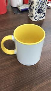 Three Tone Ceramic Coffee Mug Cup White Orange Handle Insulated <b>Drinkware</b> for Office Home - Product Image 5