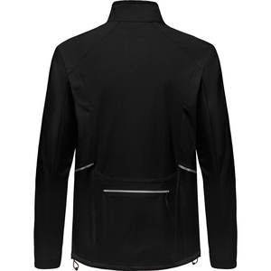 Veste en polaire coupe-vent noire pour homme, col montant, fermeture éclair, vêtement décontracté pour l'automne, coupe régulière, coque en polyester - Product Image 2