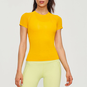 Camiseta Corta de Algodón para Mujer, Cuello Redondo, Ajustada, Estilo Baby Tee, Informal, Verano, Suave, Elástica, Ropa de Moda al por Mayor - Product Image 5