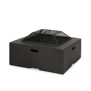 Brasero Moderno de Acero para Exteriores con Pantalla Antichispas, Mesa de Fuego Independiente para Leña, Ideal para Patio Trasero - Product Image 1