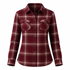 Chemises en flanelle à carreaux personnalisées OEM en gros pour femmes - Commande en gros directement auprès du fabricant - Product Image 1