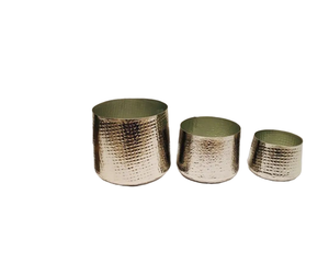 Best Selling Set of 2 Gold Plated Planter Pots With Leaf Design Stand Durable and Stylish for Indoor Living Room <b>Decoration</b> - Product Image 4