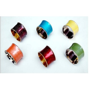 Anneaux de serviette en aluminium scintillant coloré, design moderne, écologiques, durables, pour la décoration de table de mariage et de banquet, élégants et brillants - Product Image 3