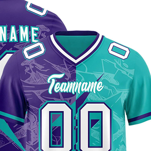 เสื้อฟุตบอลอเมริกันแบบซับลิเมชั่นสั่งทำได้ ดีไซน์สวยที่สุด แห้งเร็ว ระบายอากาศได้ดี พร้อมหมายเลข - Product Image 2