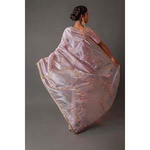 Elegante Sari de boda con trabajo de lentejuelas de codificación de bordado multibanda - Product Image 1