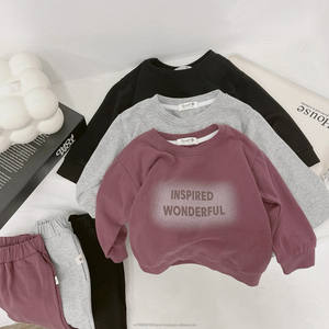 BEEMO Kids Conjuntos de ropa informal de lona de algodón de manga larga sólida para bebés Trajes de invierno para niños - Product Image 5