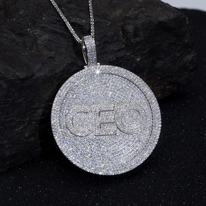 Iced Out Zircon Stone Custom Letters Ceo 925 Sterling Silver Moissanite COLLAR COLGANTE - Product Image 3