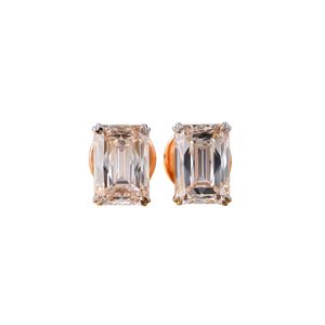 14K Rose Gold VVS1 Lab Grown Diamond <b>Stud</b> Earrings (6.19 CT 4-Prong) - Product Image 1