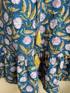 Robe courte pour femme, imprimée à la main, 100% coton, style bohème hippie, motif floral, prix usine. - Product Image 6