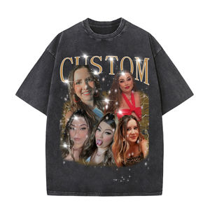 Camisetas de mezclilla lisas para streetwear con estampado DTG, tallas grandes, ropa para hombre, camiseta con lavado ácido, camiseta vintage personalizada para hombre de alta calidad - Product Image 3