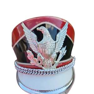 Chapeau haut de forme classique de style Napoléonien français pour fanfare, avec logo métallique élégant sur le devant, équipement de qualité supérieure Root Fight Gear - Product Image 5