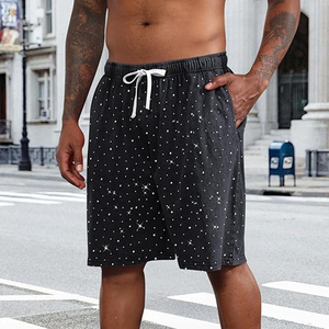 Streetwear High Quality Acid Wash Running Shorts Customized Casual Men's Mid Waist <b>Drawstring</b> Rhinestone Printed Knitted 100% - Product Image 3