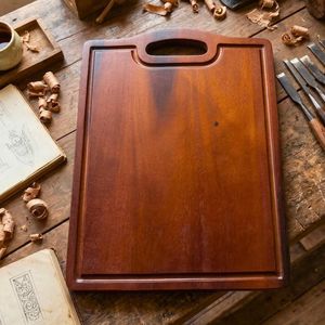 Tabla de cortar de madera de acacia hecha a mano por un artesano profesional: Tabla de cortar grande y resistente o tamaño personalizable - Product Image 6