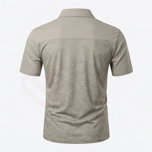 Polo en tricot à manches courtes gris pour homme, coupe classique, boutons, style décontracté - Product Image 2