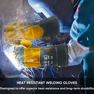 Guantes de Soldadura de Cuero Vacuno Reforzado con Kevlar, Diseño Personalizado, Resistentes al Fuego, con Forro de Algodón para Protección contra el Calor y el Trabajo - Product Image 5