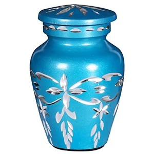 Wholesale Metal Cremation Urns Engraved Memorial Ash Container <b>Jar</b> Pot With Silver Lid - Product Image 3