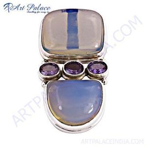 New Fashionable Amethyst,Synthetic <b>Opal</b> Silver <b>Pendant</b> - Product Image 1