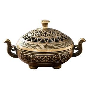 Decorative Brass Finish Metal Incense Burner Elegant Design For Home Fragrance Meditation And Spiritual Practices - Product Image 4
