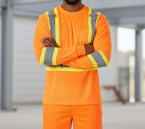 Custom High Visibility Reflective <b>Safety</b> Shirt with Silver <b>Tape</b> for Construction and Industrial Workers - Product Image 2