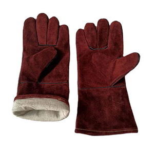 Guantes de soldadura Tig Mig de cuero retro marrón al por mayor, guantes de invierno de cuero de vaca de primera calidad para chimenea, fabricados en fábrica. - Product Image 5