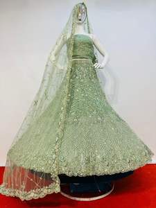 Elegante colección Arwah Net 7 diseños Full Jarkan Stones Pearl Moti Heavy Flair Blusas largas Dupattas Traje de vestir indio - Product Image 3