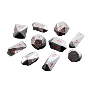Dados de Pirita de Alta Calidad, Híbridos, 10 Piezas, Dados de Piedras Preciosas Grabadas, Juego de Dados Personalizados, Dados de Cristal Natural Vikingo, Mayorista - Product Image 1