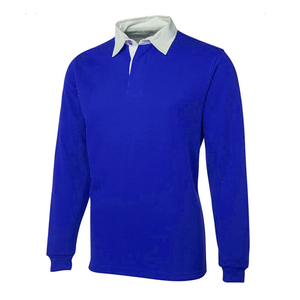 Maillots de rugby à manches longues en coton 100% respirant, poids lourd, avec logo brodé personnalisé, vêtements d'équipe, OEM, sport, rugby, football - Product Image 4