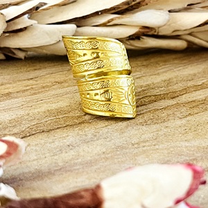 Nouvelle Arrivée Bagues Bohèmes Tribales Vintage en Laiton pour Femme, Plaqué Or 18 carats, Bagues Manchette Géométriques Gravées, Œil Bohème Argenté - Product Image 5