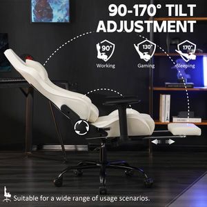 Sedia da Gaming Ergonomica per Adulti, Capacità 180 kg, Comoda Sedia da Ufficio con Supporto Lombare Regolabile per Persone Robuste e Alte - Product Image 2