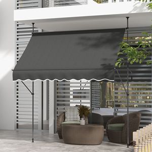 Toldo Retráctil Gris Oscuro 8x4, Fácil de Instalar, Protección Solar Independiente, Resistente a los Rayos UV, 5m Máx., Marco de Aluminio, 3m - Product Image 2