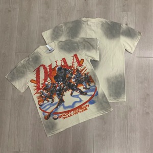 Camisetas DUAA 2026, Nueva Colección, Estampadas con Pedrería, Cuello Redondo, Manga Corta, Estilo Hip Hop, Holgadas, para Hombre, 100% Algodón Transpirable - Product Image 3