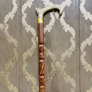 Brass Antique Nautical Handle Polished Multifunction Walking <b>Stick</b> with Designer Wooden Head Graduation Easter - Product Image 1