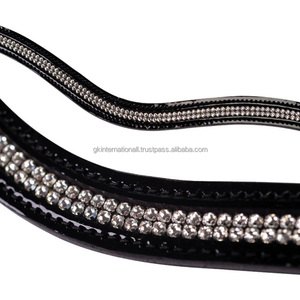 Cristales de marca personalizados y Perla decorativa de lujo banda de cejas de caballo de charol con relleno y costura - Product Image 6