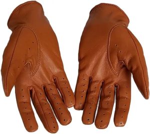 Gants de conduite en cuir marron souple, unisexes, pour toutes les saisons, ajustement confortable, construction durable pour la conduite en extérieur - Product Image 2