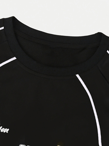 ชุดเสื้อกางเกงผ้าฝ้ายลายแถบ100% สำหรับผู้ชายเสื้อยืดรุ่นหลวมและกางเกงขาสั้น - Product Image 3
